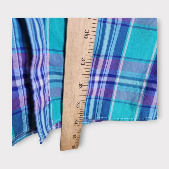 Bonobos Slim Fit Plaid Button Down Shirt Purple Blue Long Sleeve Men's XL - Picture 5 of 6